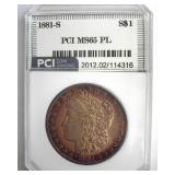 1881-S Morgan PCI MS65 PL Fabulous Color