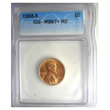 1955-S Cent ICG MS67+ RD LISTS $750