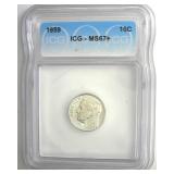 1959 Dime ICG MS67+ LISTS $285