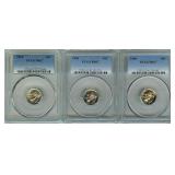 1960 1963 1964 Dime PCGS PR67 3 Pc Lot