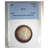 1840 Rupee NNC MS61 20 Year Old Queen Victoria