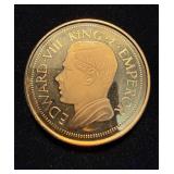 1936 Edward 8th Pattern Crown Bronze Gilt GEM...