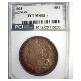 1921 Morgan PCI MS65+ Golden Purple