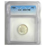 1960 Dime ICG MS67 FB LISTS $425