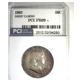 1963 Franklin PR69+ DCAM LISTS $5000 IN 69DC