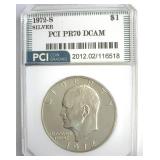 1972-S Silver Ike PR70 DCAM LISTS $425
