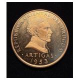 1953 Pattern Crown Bronze Uruguay Model Rev Ex...