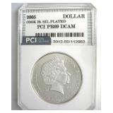2005 Silver Plated Dollar PCI PR69 DC Cook Islands