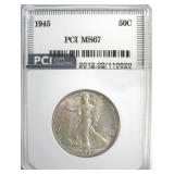 1945 Walking Liberty MS67 LISTS $1250