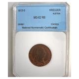 1812-S Kreuzer NNC MS62 RB Austria