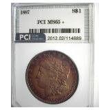 1887 Morgan PCI MS65+ Golden Purple