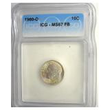 1960-D Dime ICG MS67 FB