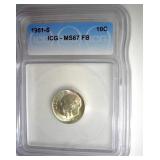 1951-S Dime ICG MS67 FB LISTS $150