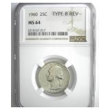 1960 Type B Rev Quarter NGC MS64