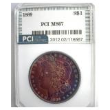 1889 Morgan MS67 LISTS $15000