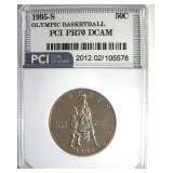 1995-S 50C Olympic Basketball PR70 DCAM LISTS $150