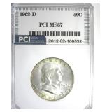 1962-D Franklin MS67 LISTS $1400 IN 66+