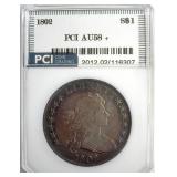 1802 Draped Bust $1 AU58+ LISTS $27500