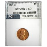 1957-D Cent MS67+ RD LISTS $6500