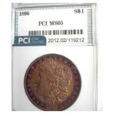 1896 Morgan PCI MS65 Golden Purple
