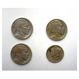 1936 1937 x2 1943 5C 10C 4 PC LOT