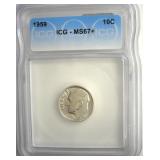 1959 Dime ICG MS67+ LISTS $285