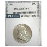 1955 Franklin MS66+ FBL LISTS $950
