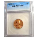1958-D Cent ICG MS67 RD LISTS $275