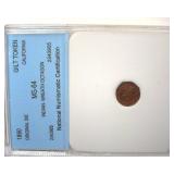 1860 Gilt Token NNC MS64 Indian-Wreath