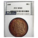 1889 Morgan PCI MS65 Golden Purple