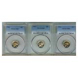 1962 1963 1964 Dime PCGS PR66 PR67 3 Pc Lot