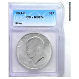 1971-S Silver Ike ICG MS67+ LISTS $3150