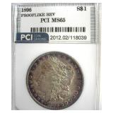 1896 Morgan PCI MS65 PL REV Nice Toning