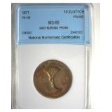 1971 10 Zlotych NNC MS66 Baby Nursing Proba