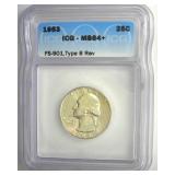 1963 FS-901 Type B Rev Quarter ICG MS64+