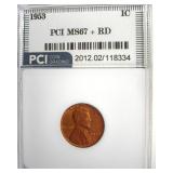1953 Cent MS67+ RD LISTS $12500