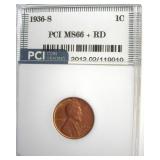 1936-S Cent MS66+ RD LISTS $250