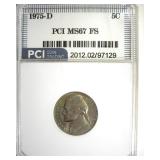 1975-D Nickel MS67 FS LISTS $275 IN 66+ FS