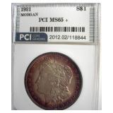 1921 Morgan PCI MS65+ Purple Rim