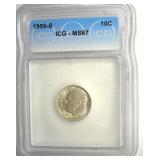 1955-S Dime ICG MS67