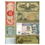 12 Vintage Bank Notes Brazil Peru Costa Rica