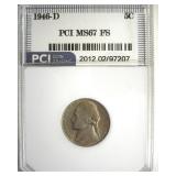 1946-D Nickel MS67 FS LISTS $550