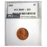 1953 Cent MS67+ RD LISTS $12500