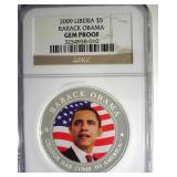 2009 $5 NGC GEM Proof Barack Obama Liberia