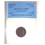 308-324 AD Licinius I MS64 Full Stk Ancient Rome