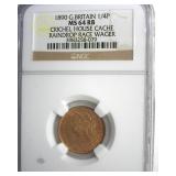1890 1/4P NGC MS64 RB Raindrop Race Wager