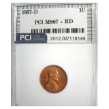 1957-D Cent MS67+ RD LISTS $6500