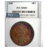 1889 Morgan MS66 LISTS $1000