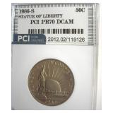 1986-S 50c Statue of Liberty PCI PR70 DCAM