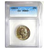1955-D Quarter ICG MS66+ LISTS $1300